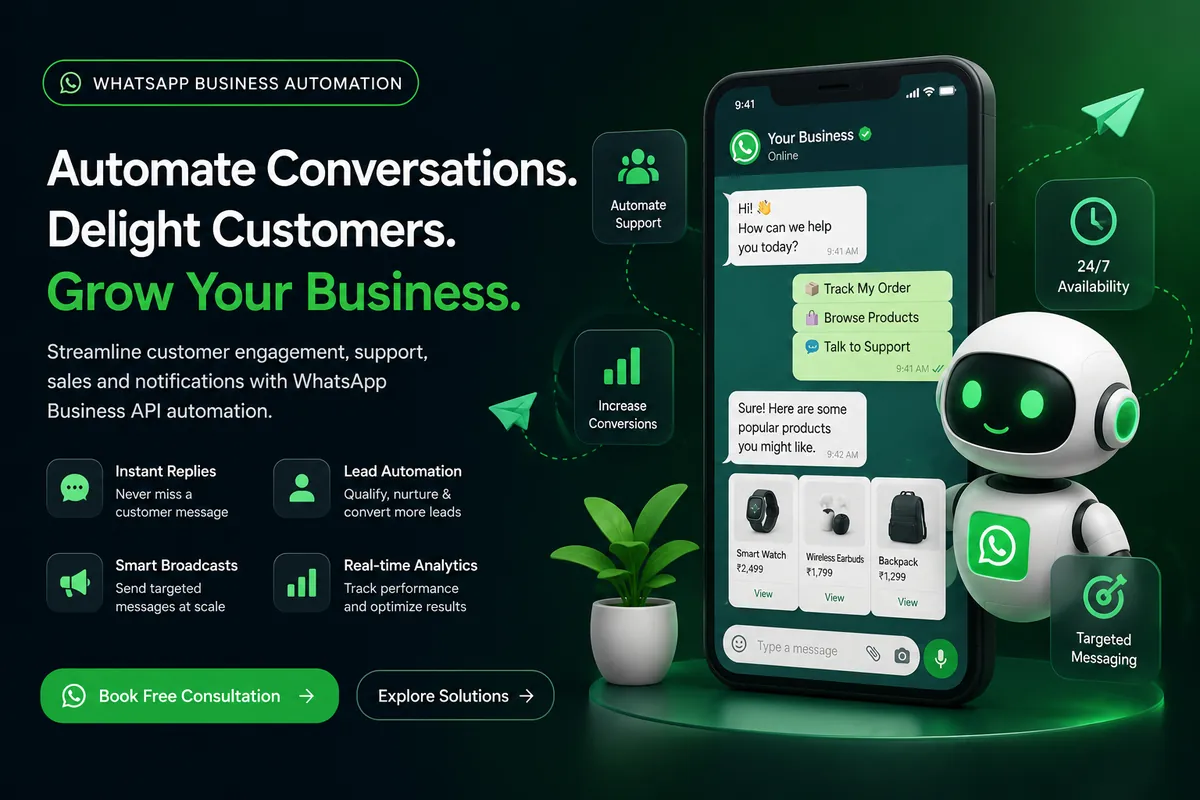 Automated WhatsApp messages for enquiries, reminders and order updates