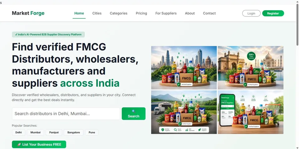 MarketForge website home page
